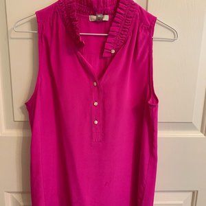 J. Crew size 2 fuschia silk blouse